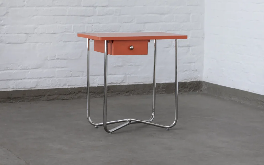 Vintage tubular steel desk in Bauhaus design