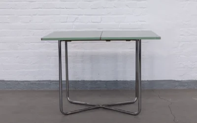 Foldable original 1930th tubular steel Bauhaus table