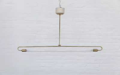 1950s German brass linear neon ceiling-light