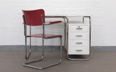 1930s bauhaus tubular-steel desk white