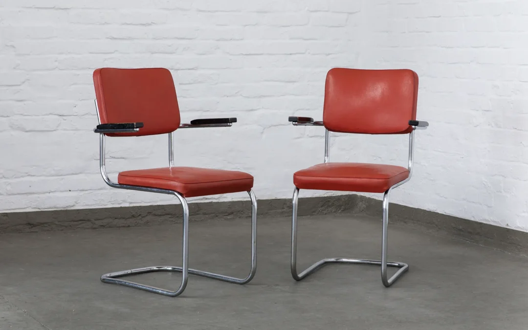 Original Mauser Bauhaus cantilever tubular steel chairs